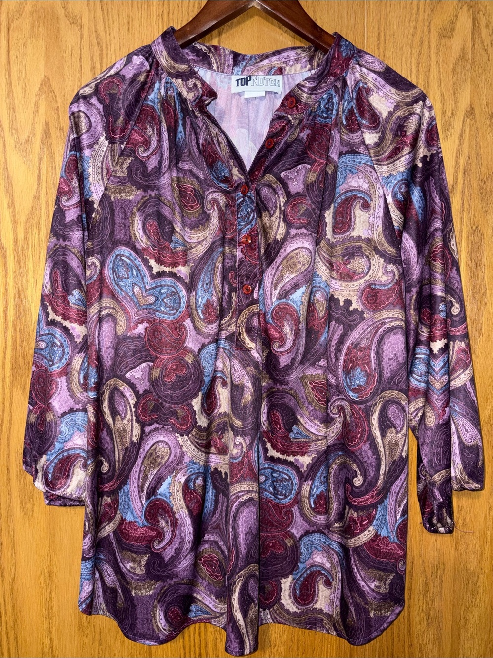 Vintage Top Notch Purple Paisley Blouse - Size 42 (US equivalent size 10)